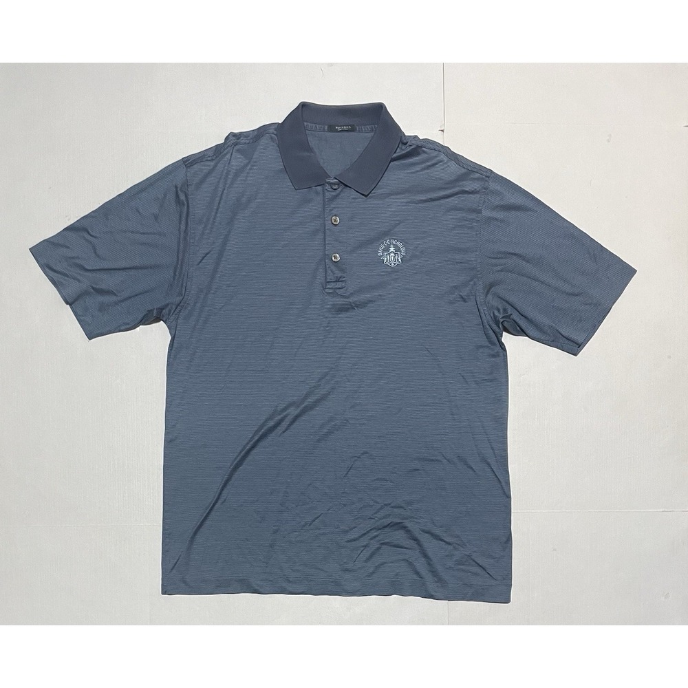 Marbas Polo Shirt Size Medium Blue Stripes Golf Oahu Honolulu Italy Short Sleeve